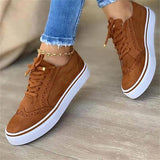 Women's Lace-Up Perforated Low-Top Chunky Sole Sneakers