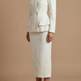 Square Neck Peplum Blazer & Pencil Skirt Set