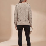 Women's Polka Dot Crew Neck Knit Sweater