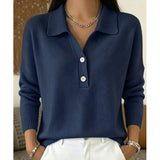 Women's Collared Button-Front Knit Sweater