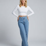 Women's High Rise Wide Leg Stretch Jeans