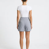 Women's High-Waist Straight-Leg Shorts with Pockets