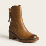 Women's Leather-Look Mid Calf Boots