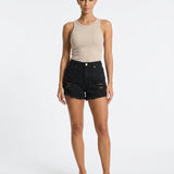 Women's Wide Fit Distressed Denim Shorts