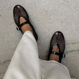 Mesh Strap Ballet Flats – Lightweight Comfort Meets Modern Elegance