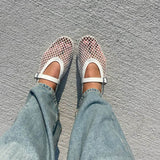 Mesh Strap Ballet Flats – Lightweight Comfort Meets Modern Elegance