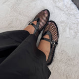 Mesh Strap Ballet Flats – Lightweight Comfort Meets Modern Elegance